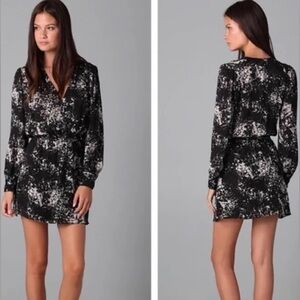 ✨ PARKER 100% Silk long sleeve faux wrap dress